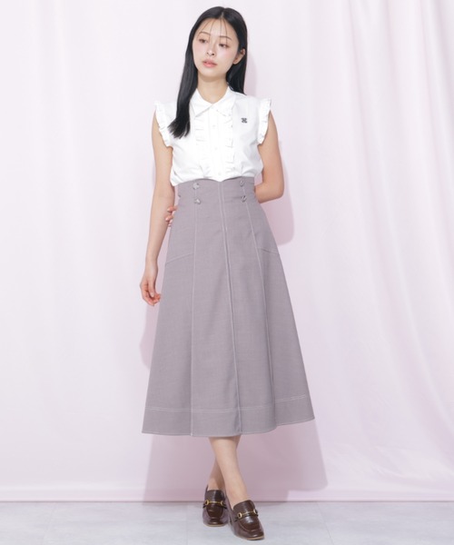 JILL by JILL STUART（ジルバイジルスチュアート）の「バイカラーステッチスカート（スカート・レディース・グレー/ライトグリーン/ネイビー・MEDIUM/SMALL）」の5枚目の写真