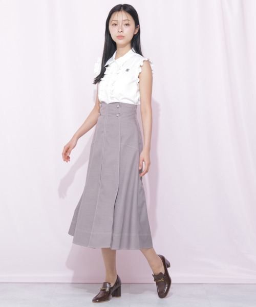 JILL by JILL STUART（ジルバイジルスチュアート）の「バイカラーステッチスカート（スカート・レディース・グレー/ライトグリーン/ネイビー・MEDIUM/SMALL）」の8枚目の写真