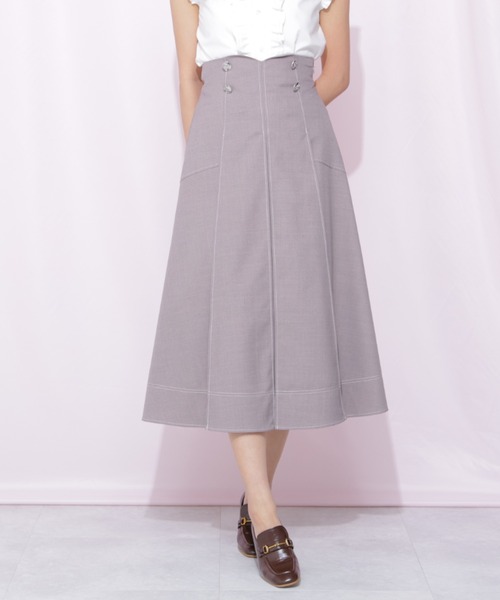 JILL by JILL STUART（ジルバイジルスチュアート）の「バイカラーステッチスカート（スカート・レディース・グレー/ライトグリーン/ネイビー・MEDIUM/SMALL）」の10枚目の写真