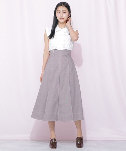 JILL by JILL STUART（ジルバイジルスチュアート）の「バイカラーステッチスカート（スカート・レディース・グレー/ライトグリーン/ネイビー・MEDIUM/SMALL）」の7枚目の写真