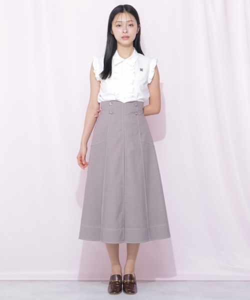 JILL by JILL STUART（ジルバイジルスチュアート）の「バイカラーステッチスカート（スカート・レディース・グレー/ライトグリーン/ネイビー・MEDIUM/SMALL）」の6枚目の写真