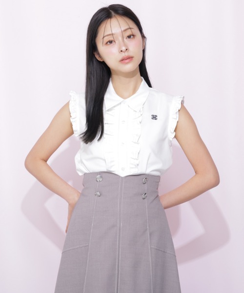 JILL by JILL STUART（ジルバイジルスチュアート）の「バイカラーステッチスカート（スカート・レディース・グレー/ライトグリーン/ネイビー・MEDIUM/SMALL）」の9枚目の写真