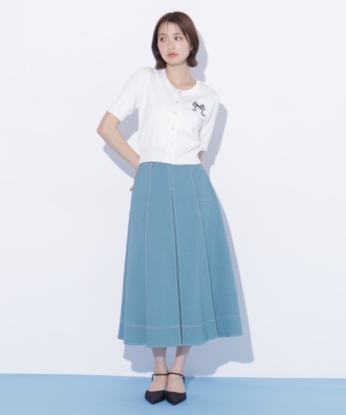 JILL by JILL STUART（ジルバイジルスチュアート）の「バイカラーステッチスカート（スカート・レディース・グレー/ライトグリーン/ネイビー・MEDIUM/SMALL）」の14枚目の写真