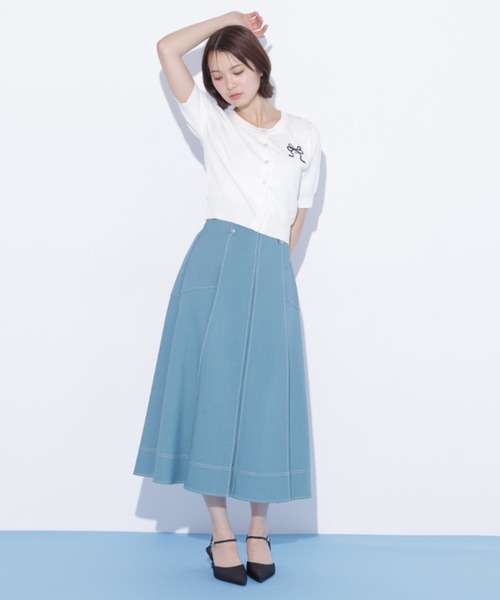 JILL by JILL STUART（ジルバイジルスチュアート）の「バイカラーステッチスカート（スカート・レディース・グレー/ライトグリーン/ネイビー・MEDIUM/SMALL）」の11枚目の写真