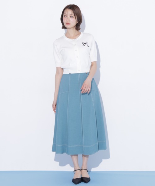 JILL by JILL STUART（ジルバイジルスチュアート）の「バイカラーステッチスカート（スカート・レディース・グレー/ライトグリーン/ネイビー・MEDIUM/SMALL）」の13枚目の写真