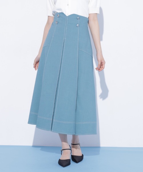 JILL by JILL STUART（ジルバイジルスチュアート）の「バイカラーステッチスカート（スカート・レディース・グレー/ライトグリーン/ネイビー・MEDIUM/SMALL）」の17枚目の写真