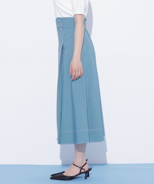 JILL by JILL STUART（ジルバイジルスチュアート）の「バイカラーステッチスカート（スカート・レディース・グレー/ライトグリーン/ネイビー・MEDIUM/SMALL）」の18枚目の写真