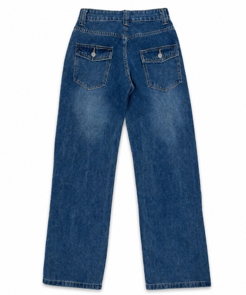 NANEA(ナネア)の「バックポケット ワイドストレートデニム(デニムパンツ・レディース・ブルー・LARGE/MEDIUM/SMALL)」の12枚目の写真