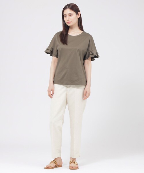Paul Stuart(ポールスチュアート)の「【ウォッシャブル】60スムース プルオーバー(Tシャツ/カットソー・レディース・ネイビー/ホワイト・6)」の5枚目の写真