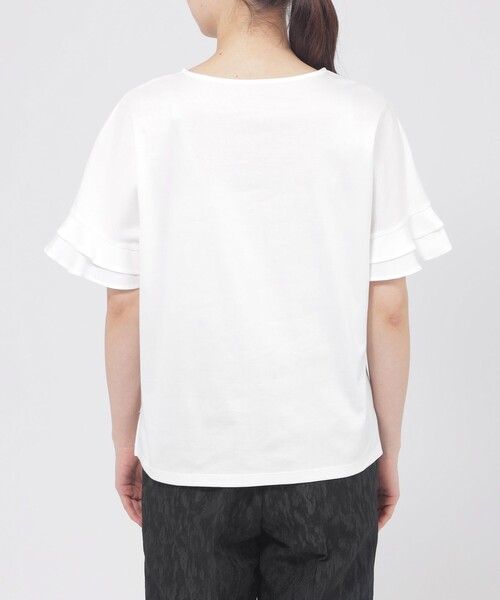 Paul Stuart(ポールスチュアート)の「【ウォッシャブル】60スムース プルオーバー(Tシャツ/カットソー・レディース・ネイビー/ホワイト・6)」の8枚目の写真