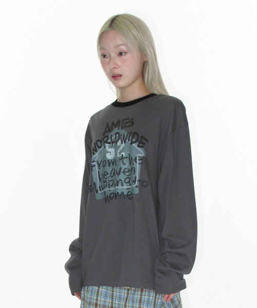 AMESWORLDWIDE(アメスワールドワイド)の「HOMEBOUND LS TEE CHARCOAL(Tシャツ/カットソー・レディース・その他・SMALL/MEDIUM/LARGE)」の4枚目の写真