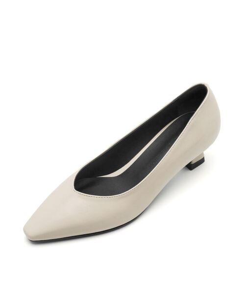SPUR(シュプール)の「ロッサン Vカットミニマルパンプス 5.5cm -VA8044 (3色)(パンプス・レディース・ダークブラウン/アイボリー/ブラック・22.5cm/23cm/23.5cm/24cm/24.5cm/25cm)」の1枚目の写真