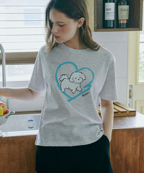 MALOUPE(マロップ)の「5220 パピーグラフィックTシャツ (ライトグレー)(Tシャツ/カットソー・レディース・ライトグレー・FREE)」の3枚目の写真