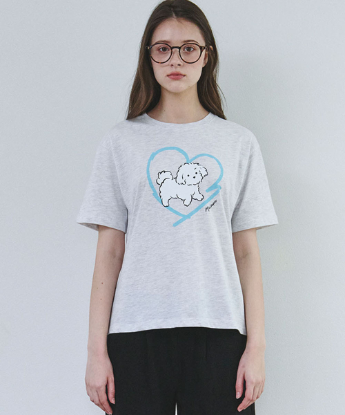 MALOUPE(マロップ)の「5220 パピーグラフィックTシャツ (ライトグレー)(Tシャツ/カットソー・レディース・ライトグレー・FREE)」の6枚目の写真