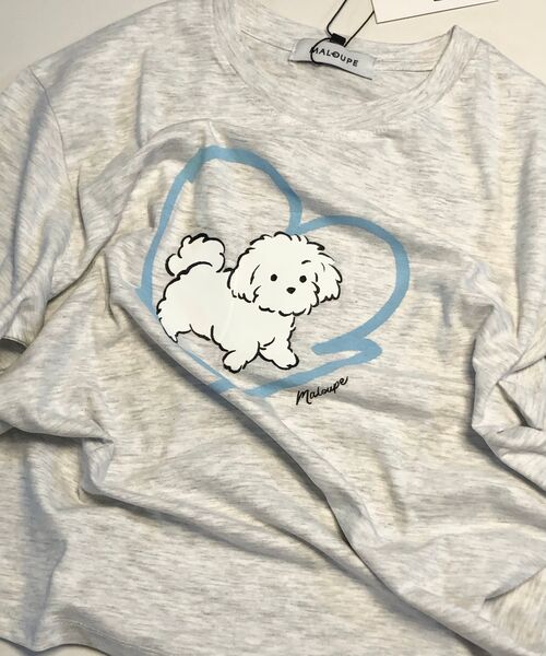 MALOUPE(マロップ)の「5220 パピーグラフィックTシャツ (ライトグレー)(Tシャツ/カットソー・レディース・ライトグレー・FREE)」の9枚目の写真