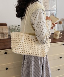 レザー調トートカゴバッグ