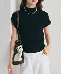 【レイヤードデザイン】プレート付きハイネックTシャツ