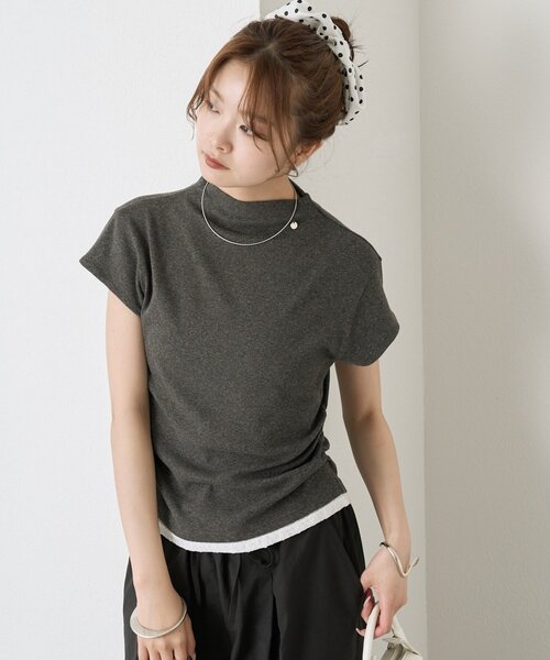 mystic(ミスティック)の「【レイヤードデザイン】プレート付きハイネックTシャツ(Tシャツ/カットソー・レディース・ブルー/ブラック/チャコールグレー/アイボリー・FREE)」の17枚目の写真