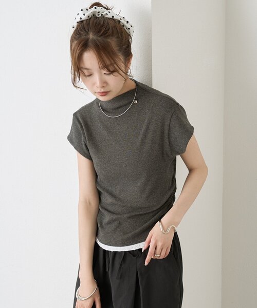 mystic(ミスティック)の「【レイヤードデザイン】プレート付きハイネックTシャツ(Tシャツ/カットソー・レディース・ブルー/ブラック/チャコールグレー/アイボリー・FREE)」の22枚目の写真