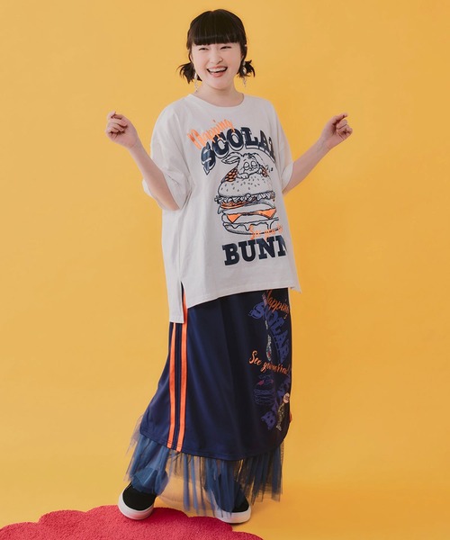 ScoLar(スカラー)の「ScoLar(スカラー) ジャージライク生地×裏地チュールスカート(スカート・レディース・ブラック/ネイビー・MEDIUM)」の14枚目の写真