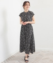 花柄ピンタックワンピース
