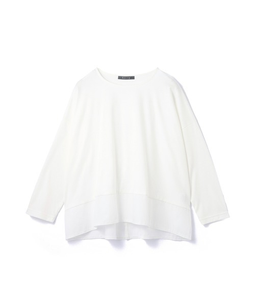 ketty(ケティ)の「【機能するミニマル服】異素材プルオーバー(Tシャツ/カットソー・レディース・ブラック/ネイビー・M)」の3枚目の写真