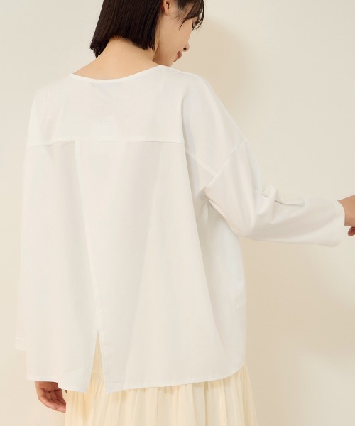 ketty(ケティ)の「【機能するミニマル服】異素材プルオーバー(Tシャツ/カットソー・レディース・ブラック/ネイビー・M)」の13枚目の写真