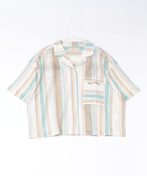 Kahiko（カヒコ）の「【Kahiko】SURF＆Palms ハエナ開襟シャツ（シャツ/ブラウス・レディース・ホワイト/ブルー/グリーン・FREE）」の2枚目の写真