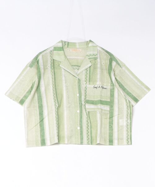 Kahiko（カヒコ）の「【Kahiko】SURF＆Palms ハエナ開襟シャツ（シャツ/ブラウス・レディース・ホワイト/ブルー/グリーン・FREE）」の3枚目の写真