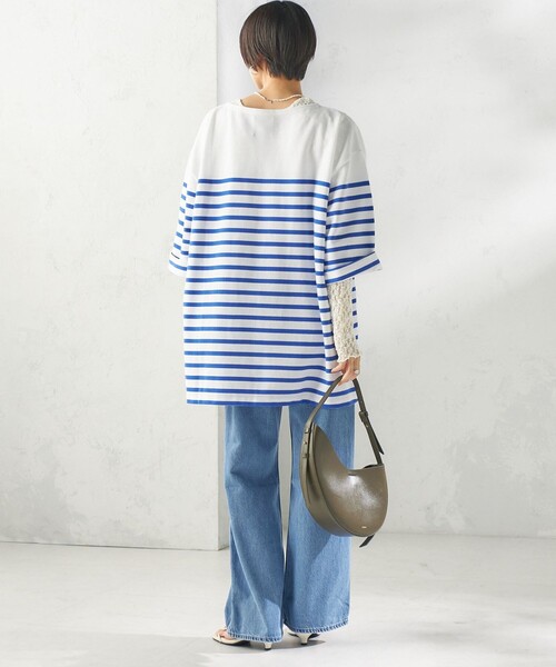 SHIPS(シップス)の「【SHIPS別注】Le minor: パネル ボーダー チュニック(Tシャツ/カットソー・レディース・ブラック/ブルー・ONE SIZE)」の15枚目の写真