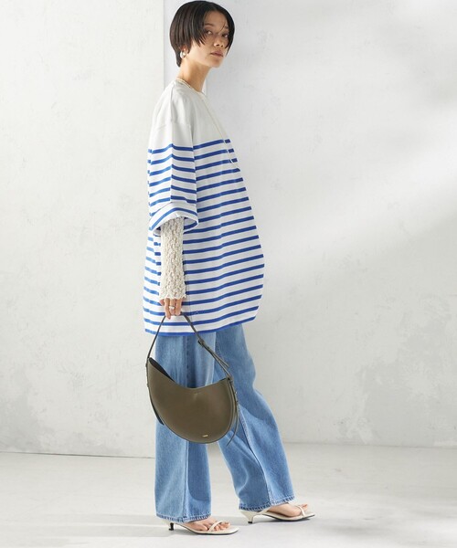 SHIPS(シップス)の「【SHIPS別注】Le minor: パネル ボーダー チュニック(Tシャツ/カットソー・レディース・ブラック/ブルー・ONE SIZE)」の16枚目の写真