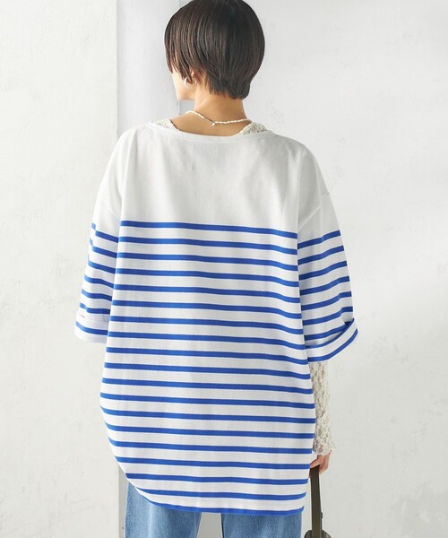 SHIPS(シップス)の「【SHIPS別注】Le minor: パネル ボーダー チュニック(Tシャツ/カットソー・レディース・ブラック/ブルー・ONE SIZE)」の19枚目の写真