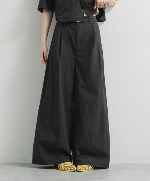 RAGEBLUE(レイジブルー)の「ベルト付き/ナイロンワイドパンツ/セットアップ対応(その他パンツ・レディース・ピンク/ブラック・FREE)」の7枚目の写真