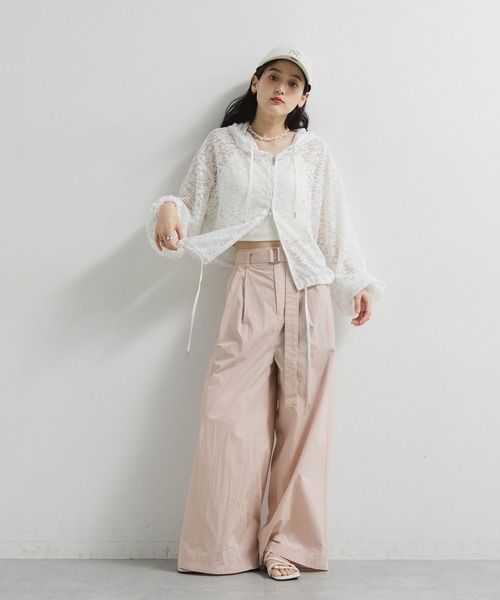 RAGEBLUE(レイジブルー)の「ベルト付き/ナイロンワイドパンツ/セットアップ対応(その他パンツ・レディース・ピンク/ブラック・FREE)」の22枚目の写真