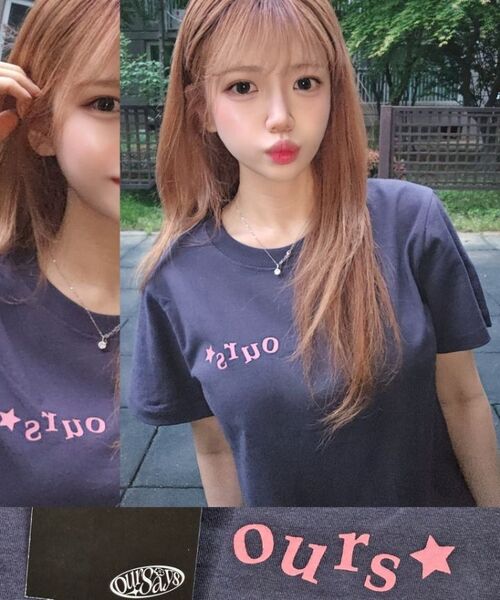 OURSAYSOUR(アワーセイアワー)の「フラワーシンボルロゴクロップ半袖Tシャツチャコール(Tシャツ/カットソー・レディース・チャコール・FREE)」の5枚目の写真