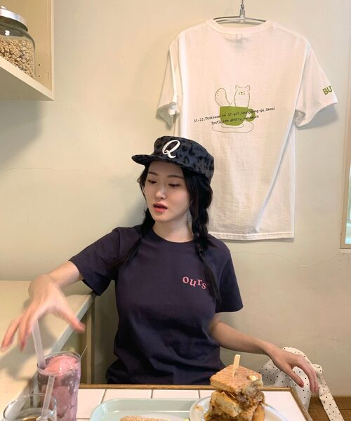 OURSAYSOUR(アワーセイアワー)の「フラワーシンボルロゴクロップ半袖Tシャツチャコール(Tシャツ/カットソー・レディース・チャコール・FREE)」の8枚目の写真