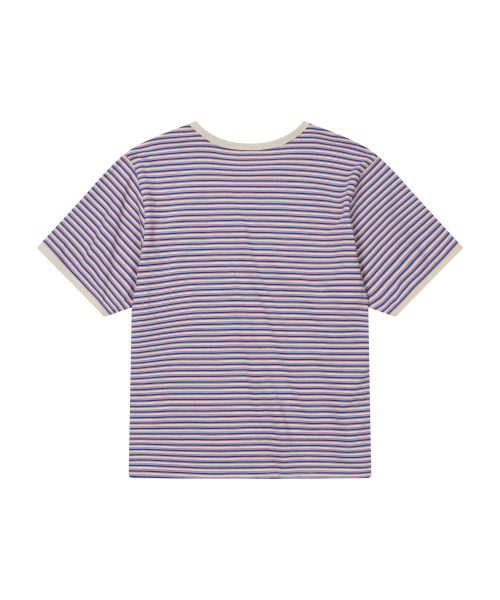 FERNOV(ペルノブ)の「マルチストライプクロップリンガーティー ブルー(Tシャツ/カットソー・レディース・その他・3/2/1)」の9枚目の写真