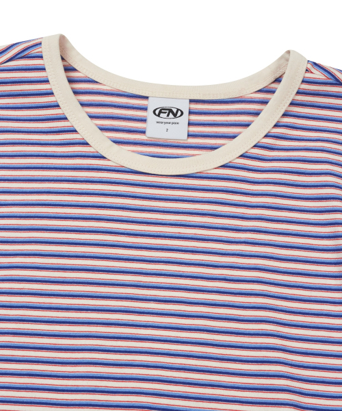FERNOV(ペルノブ)の「マルチストライプクロップリンガーティー ブルー(Tシャツ/カットソー・レディース・その他・3/2/1)」の10枚目の写真