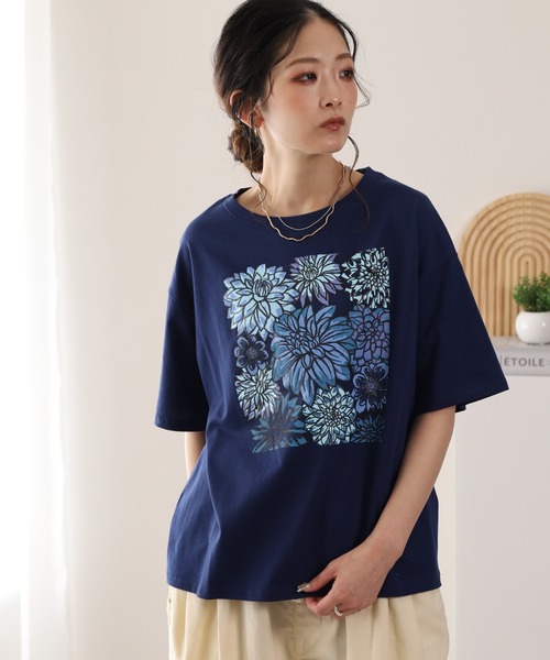BARNDOOR（バーンドア）の「20/-天竺ダリアロゴプリントT 26SS（Tシャツ/カットソー・レディース・ネイビー/オフホワイト/杢グレー・FREE）」の15枚目の写真