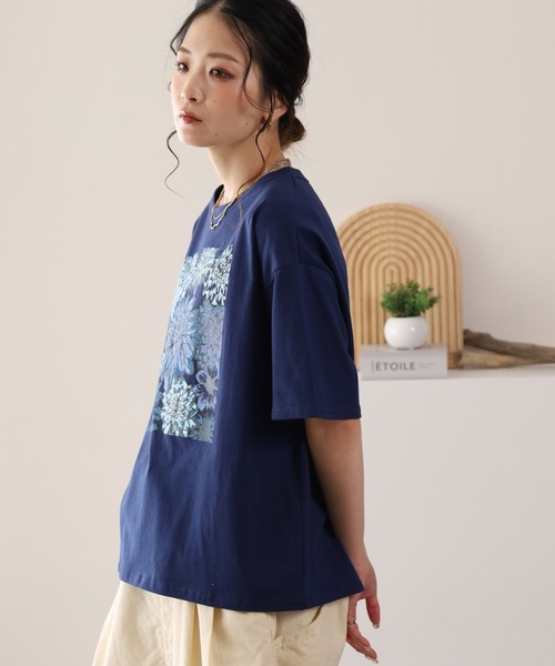 BARNDOOR（バーンドア）の「20/-天竺ダリアロゴプリントT 26SS（Tシャツ/カットソー・レディース・ネイビー/オフホワイト/杢グレー・FREE）」の16枚目の写真