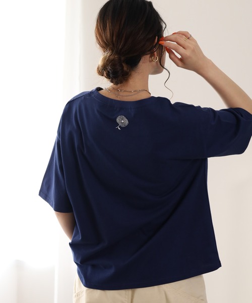 BARNDOOR（バーンドア）の「20/-天竺ダリアロゴプリントT 26SS（Tシャツ/カットソー・レディース・ネイビー/オフホワイト/杢グレー・FREE）」の18枚目の写真