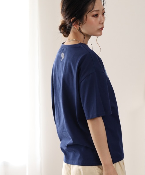 BARNDOOR（バーンドア）の「20/-天竺ダリアロゴプリントT 26SS（Tシャツ/カットソー・レディース・ネイビー/オフホワイト/杢グレー・FREE）」の12枚目の写真