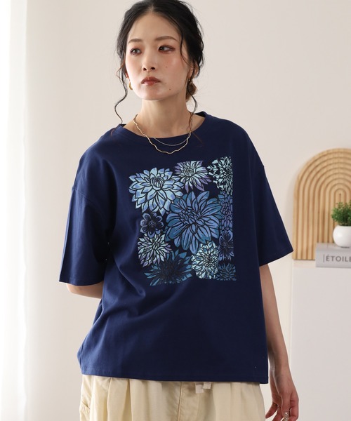 BARNDOOR（バーンドア）の「20/-天竺ダリアロゴプリントT 26SS（Tシャツ/カットソー・レディース・ネイビー/オフホワイト/杢グレー・FREE）」の13枚目の写真