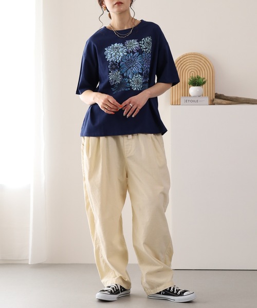 BARNDOOR（バーンドア）の「20/-天竺ダリアロゴプリントT 26SS（Tシャツ/カットソー・レディース・ネイビー/オフホワイト/杢グレー・FREE）」の6枚目の写真