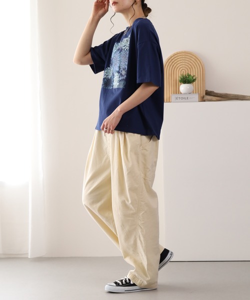 BARNDOOR（バーンドア）の「20/-天竺ダリアロゴプリントT 26SS（Tシャツ/カットソー・レディース・ネイビー/オフホワイト/杢グレー・FREE）」の7枚目の写真