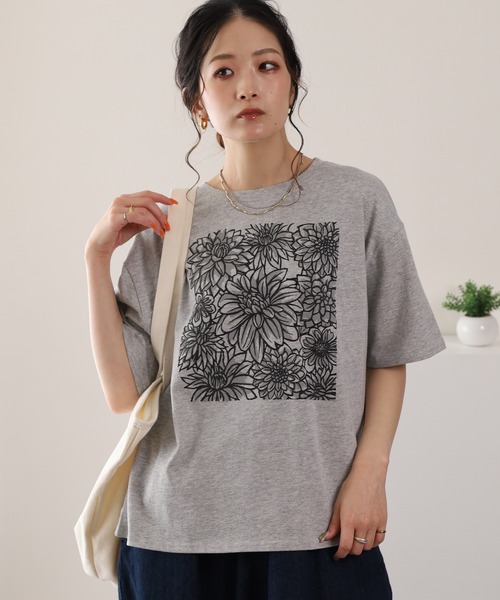 BARNDOOR（バーンドア）の「20/-天竺ダリアロゴプリントT 26SS（Tシャツ/カットソー・レディース・ネイビー/オフホワイト/杢グレー・FREE）」の22枚目の写真