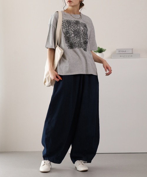 BARNDOOR（バーンドア）の「20/-天竺ダリアロゴプリントT 26SS（Tシャツ/カットソー・レディース・ネイビー/オフホワイト/杢グレー・FREE）」の14枚目の写真
