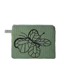 WHIMSY MIND（ウィムジーマインド）の「ナビコレクション刺繍ダイマルニットカード財布 Green（財布）」