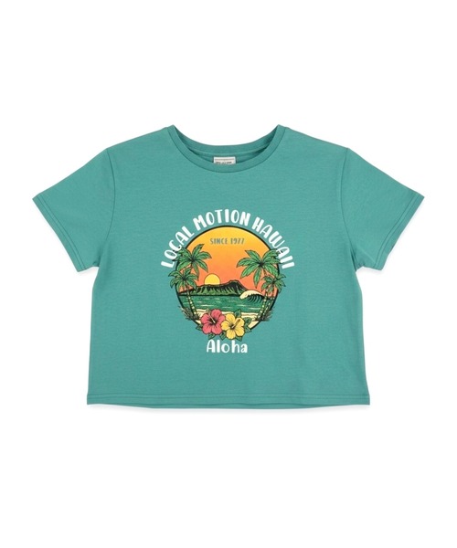 LOCALMOTION HAWAII(ローカルモーション ハワイ)の「サーフダイアモンドヘッドプリントTシャツ(Tシャツ/カットソー・レディース・ミント/ホワイト・MEDIUM/LARGE)」の7枚目の写真