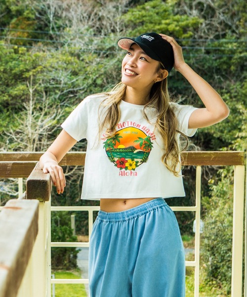 LOCALMOTION HAWAII(ローカルモーション ハワイ)の「サーフダイアモンドヘッドプリントTシャツ(Tシャツ/カットソー・レディース・ミント/ホワイト・MEDIUM/LARGE)」の3枚目の写真